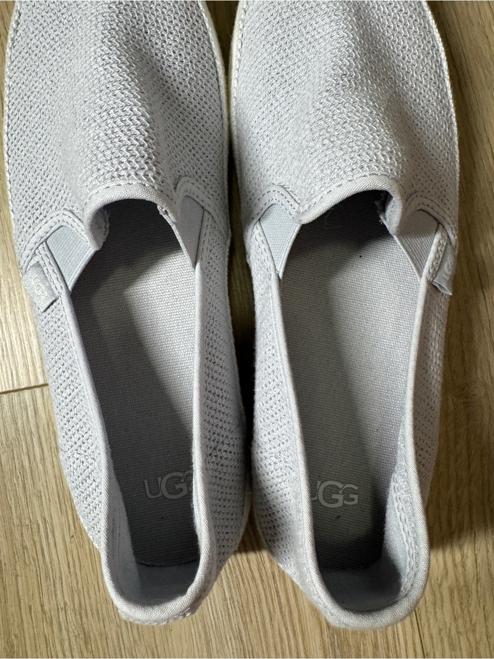 UGG Bren Light Gray Cotton Mesh Slip-On Sneakers Women's Sz. 10 - Picture 5 of 9